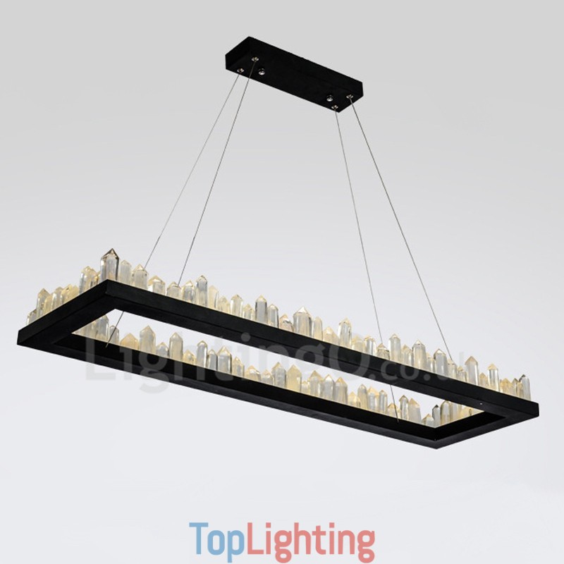 Newest Design Rectangle Crystal Pendant Light