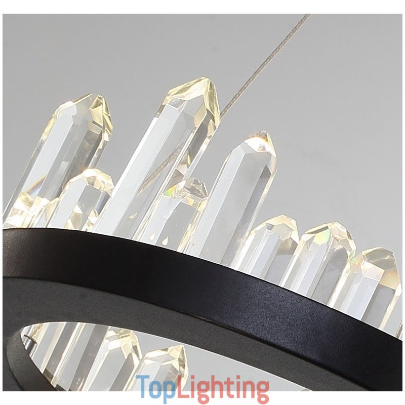 Modern Fashion Double Circle Crystal Pendant Light