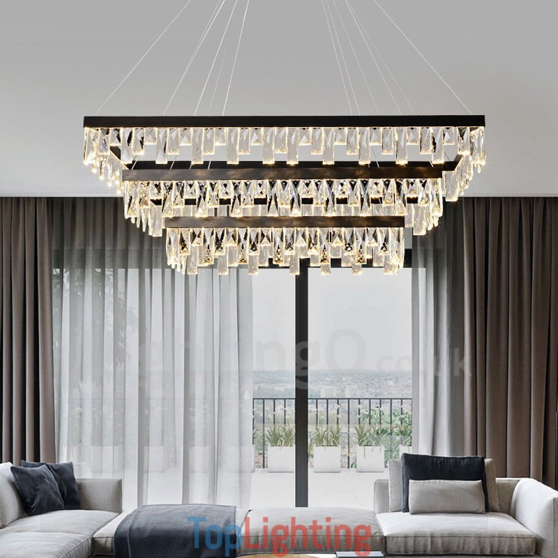 Nordic Crystal Pendant Light Rectangular Atmosphere Pendant Light Postmodern Lighting