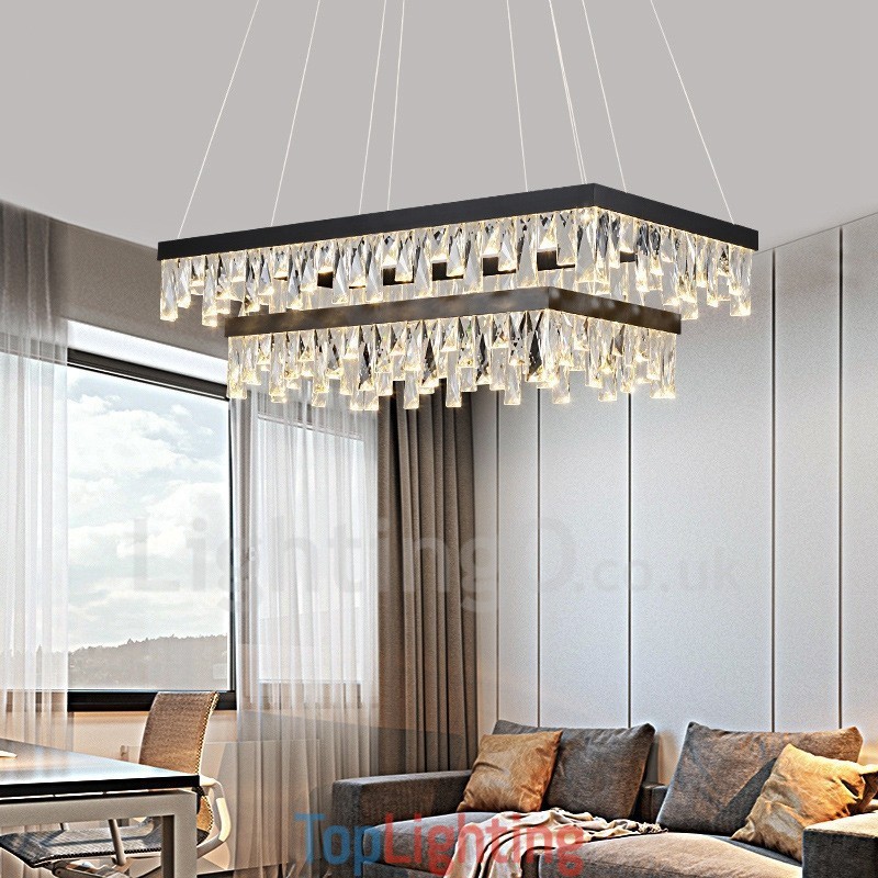 Nordic Crystal Pendant Light Rectangular Atmosphere Pendant Light Postmodern Lighting