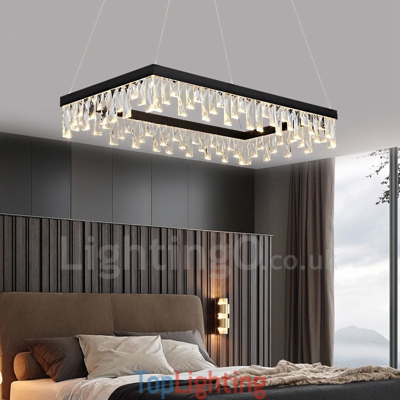 Nordic Crystal Pendant Light Rectangular Atmosphere Pendant Light Postmodern Lighting