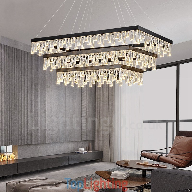 Nordic Crystal Pendant Light Rectangular Atmosphere Pendant Light Postmodern Lighting