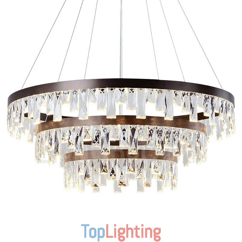 Modern Circle Design Crystal Pendant Light