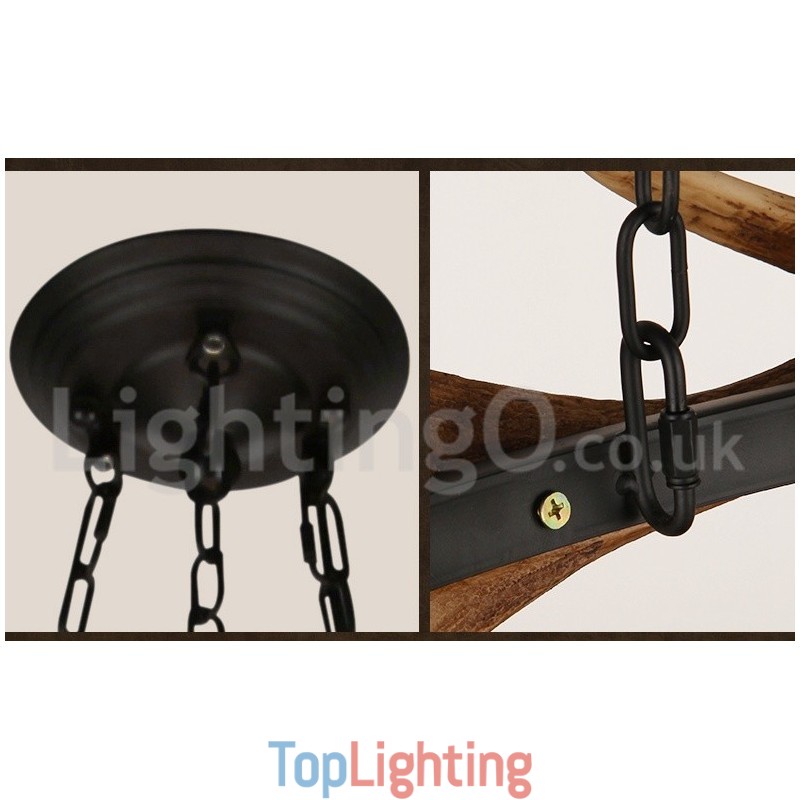 6 Light Rustic Ring Antler Chandelier