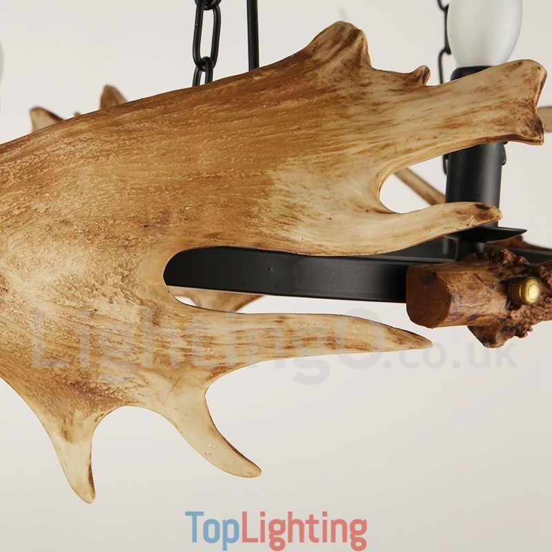 6 Light Rustic Ring Antler Chandelier