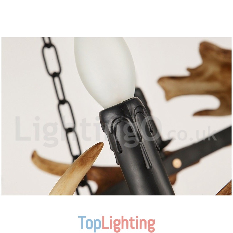 6 Light Rustic Ring Antler Chandelier