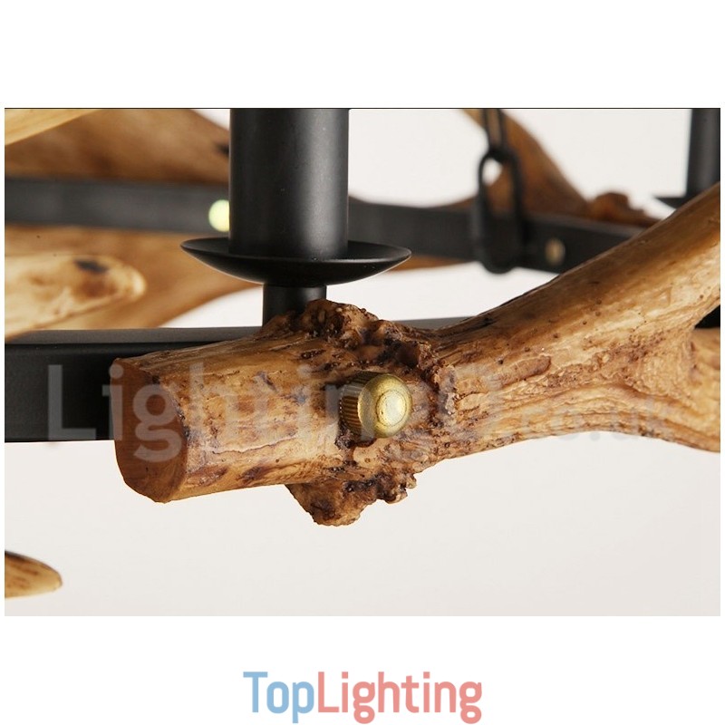 6 Light Rustic Ring Antler Chandelier