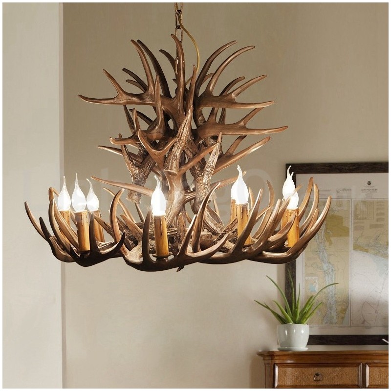9 Light Rustic Artistic Retro Antler Chandelier