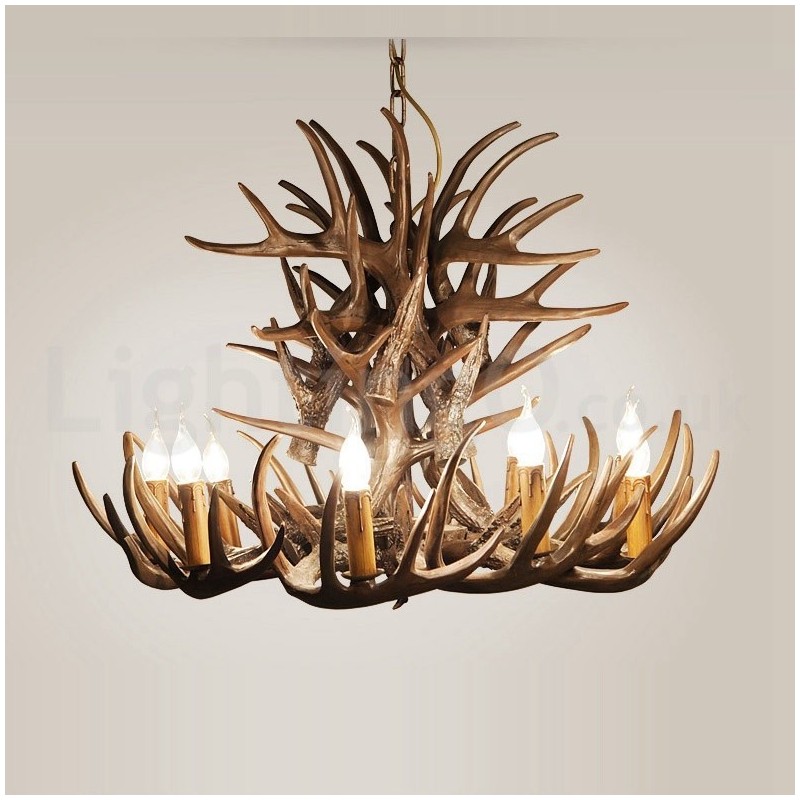 9 Light Rustic Artistic Retro Antler Chandelier
