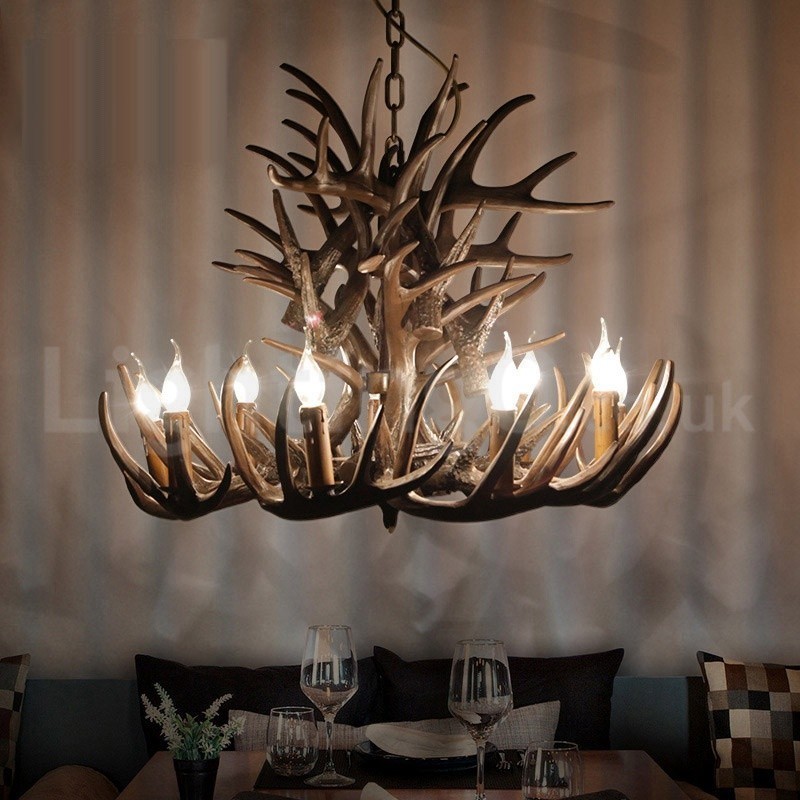 9 Light Rustic Artistic Retro Antler Chandelier