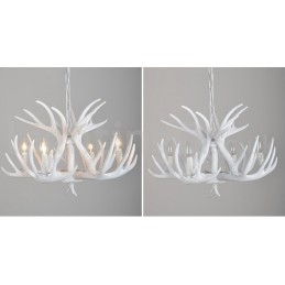 4 Light Rustic Artistic Retro Antler White Chandelier