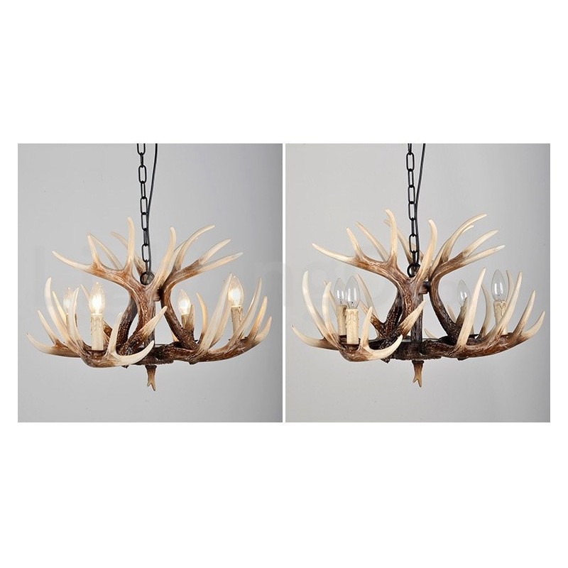 4 Light Rustic Artistic Retro Antler Antique Chandelier