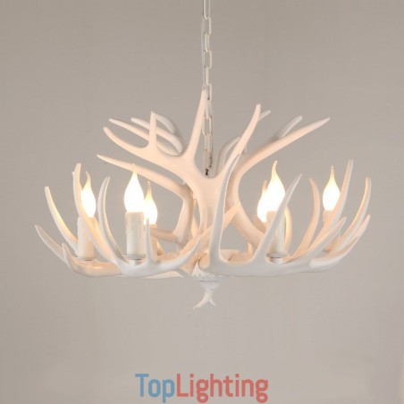 6 Light Rustic Artistic Retro Antler White Chandelier 6 Light Rustic Artistic Retro Antler White Chandelier