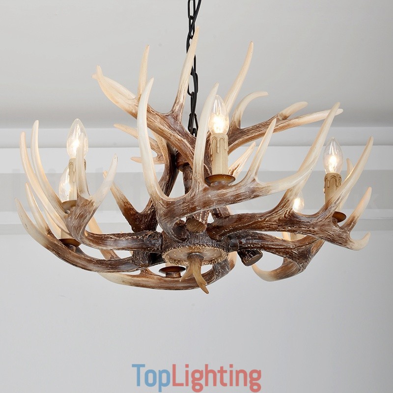 6 Light Rustic Artistic Retro Antler Vintage Chandelier