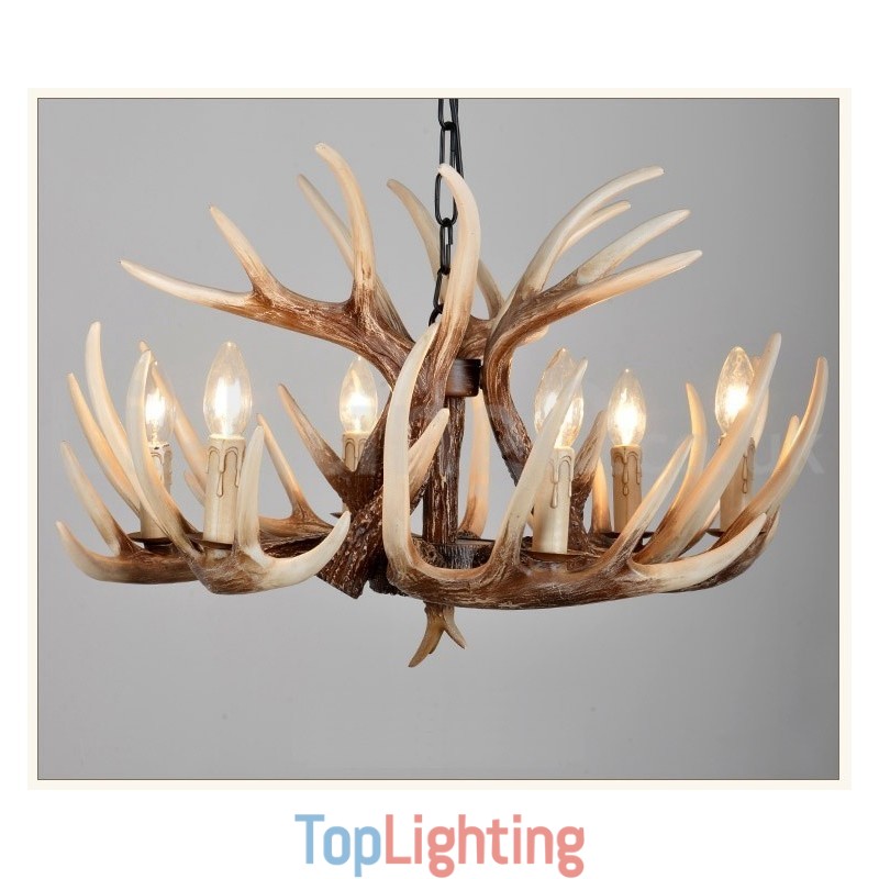6 Light Rustic Artistic Retro Antler Vintage Chandelier