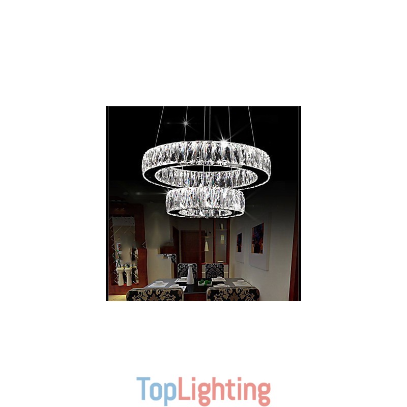 Crystal Chandelier Lights Modern Lighting Two Rings D2040 K9 Large Crystal Home Ceiling Light Fixtures