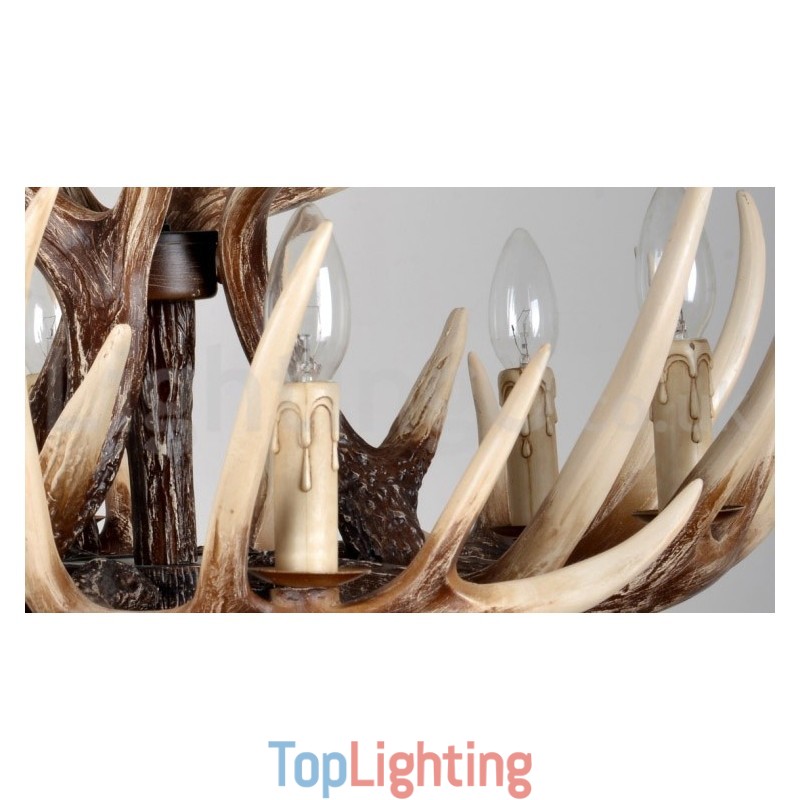 6 Light Rustic Artistic Retro Antler Vintage Chandelier