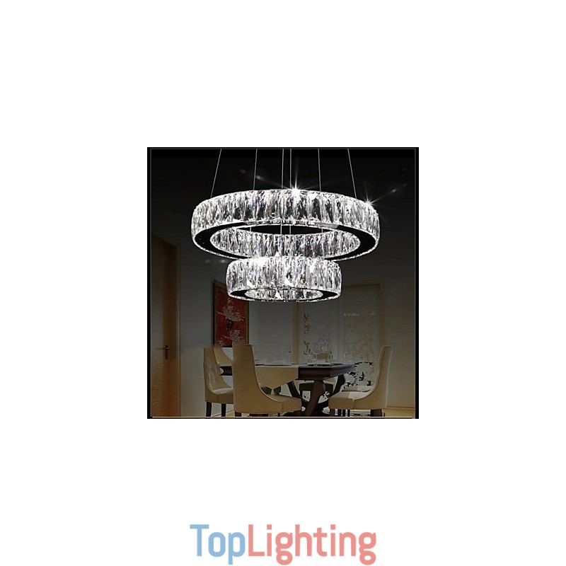 Crystal Chandelier Lights Modern Lighting Two Rings D2040 K9 Large Crystal Home Ceiling Light Fixtures
