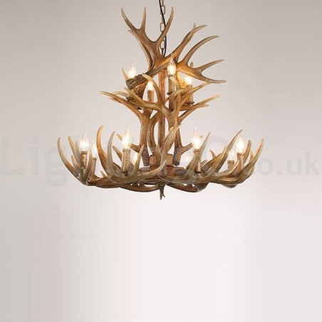 12 Light 2 Ties Rustic Artistic Retro Antler Vintage Chandelier 12 Light 2 Ties Rustic Artistic Retro Antler Vintage Chandelier
