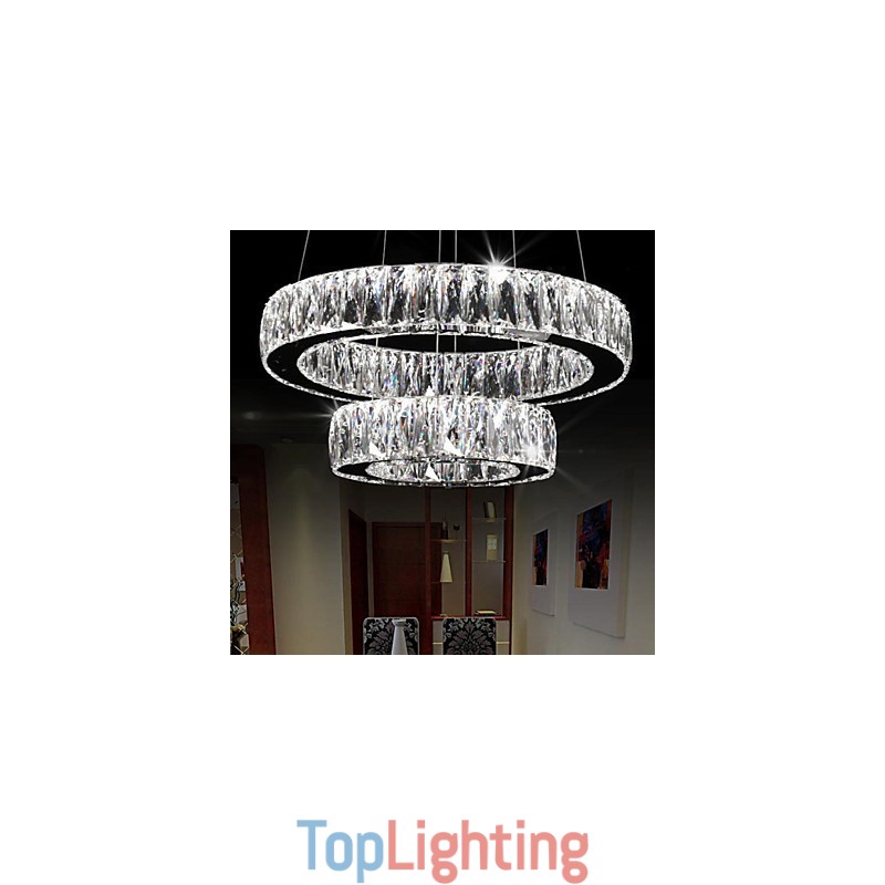 Crystal Chandelier Lights Modern Lighting Two Rings D2040 K9 Large Crystal Home Ceiling Light Fixtures