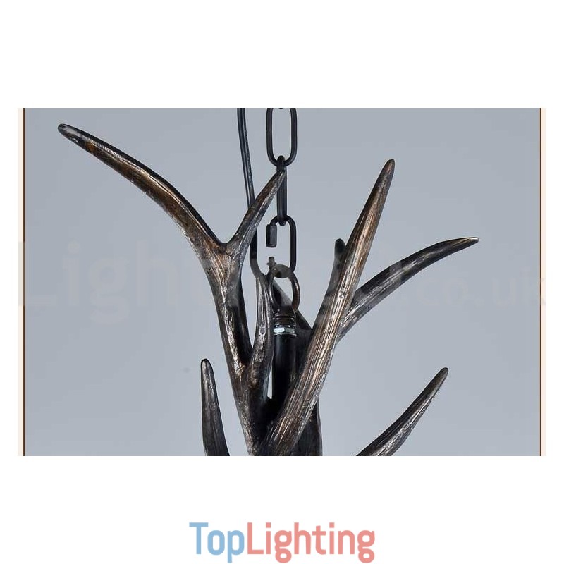 6 Light Rustic Artistic Retro Antler Black Vintage Chandelier