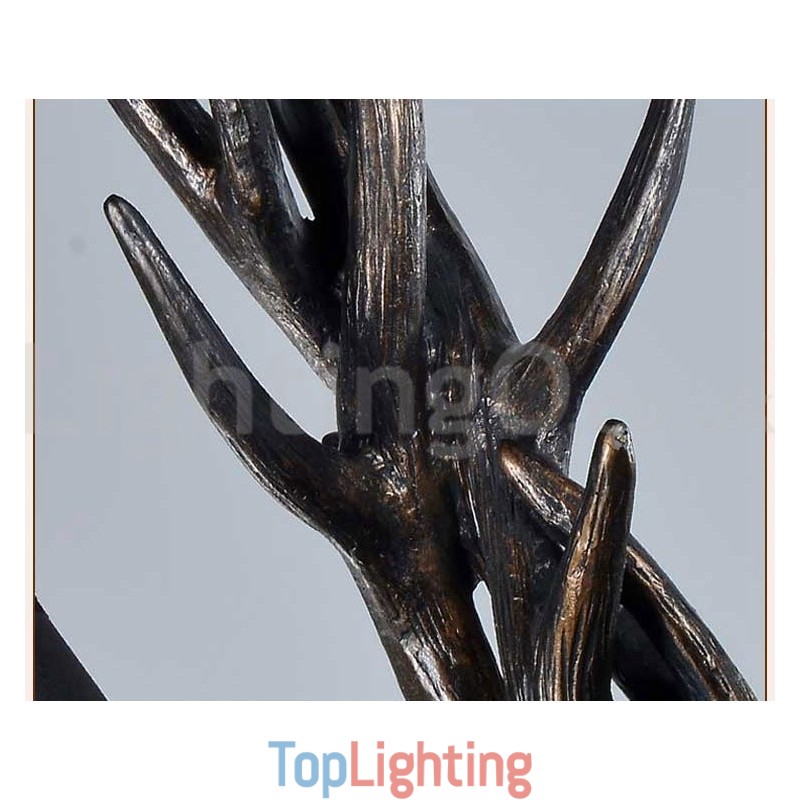 6 Light Rustic Artistic Retro Antler Black Vintage Chandelier