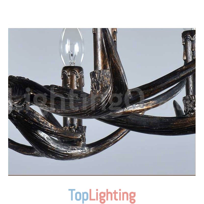 6 Light Rustic Artistic Retro Antler Black Vintage Chandelier