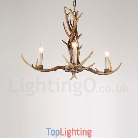 3 Light Rustic Artistic Retro Antler Vintage Candle Chandelier 3 Light Rustic Artistic Retro Antler Vintage Candle Chandelier