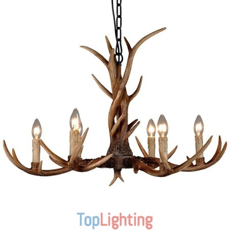 6 Light Rustic Artistic Retro Antler Vintage Candle Chandelier 6 Light Rustic Artistic Retro Antler Vintage Candle Chandelier