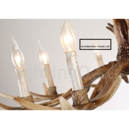 6 Light Rustic Artistic Retro Antler Vintage Candle Chandelier