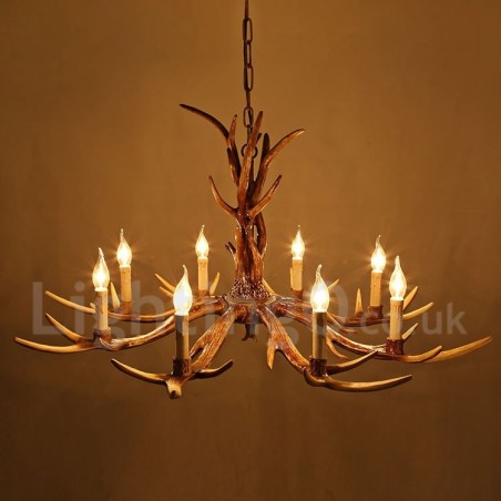 8 Light Rustic Artistic Retro Antler Vintage Candle Chandelier 8 Light Rustic Artistic Retro Antler Vintage Candle Chandelier