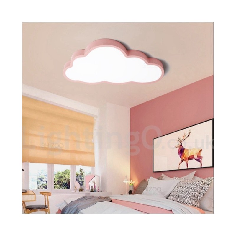 Ultra Thin Clouds Dimmable Modern Contemporary Nordic Style Flush Mount Ceiling Lights with Acrylic Shade with Remote Control Also Can Be Used As Wall Light