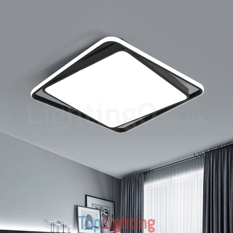 Modern Exquisite Black White Square Flush Mount Ceiling lamp
