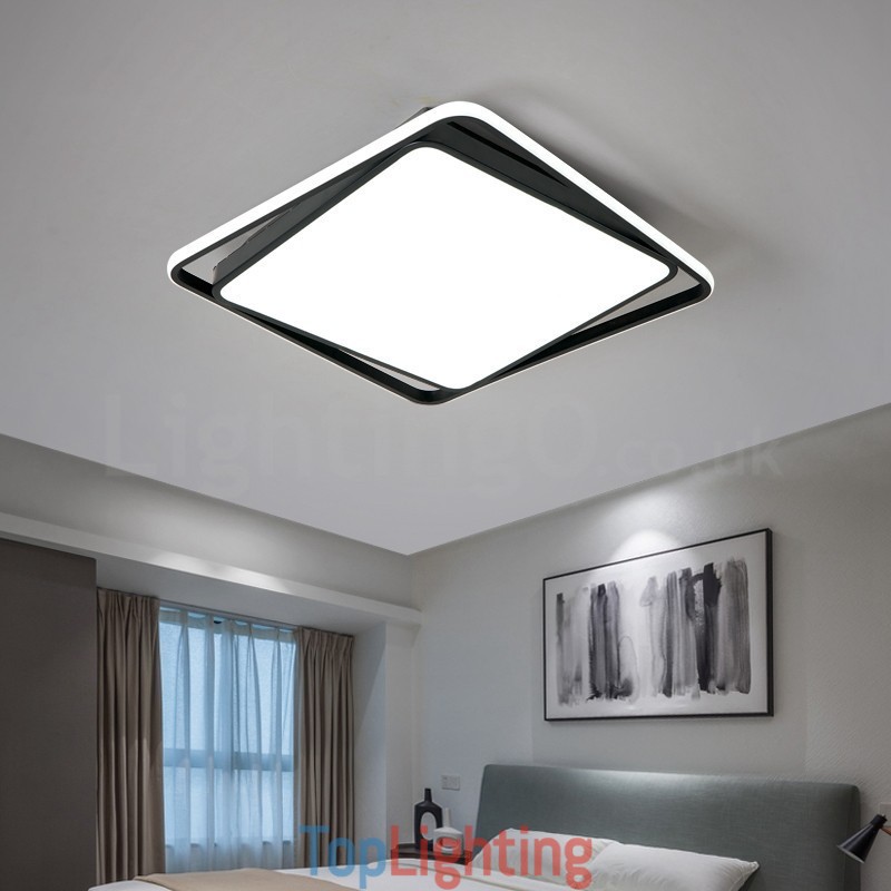 Modern Exquisite Black White Square Flush Mount Ceiling lamp