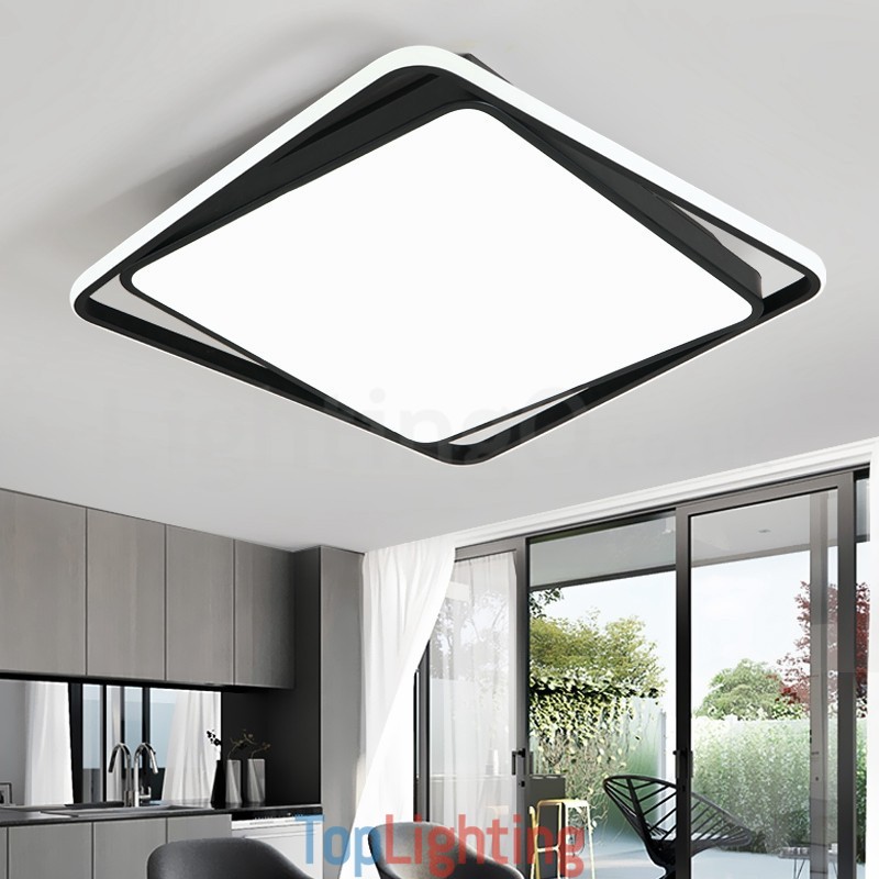 Modern Exquisite Black White Square Flush Mount Ceiling lamp