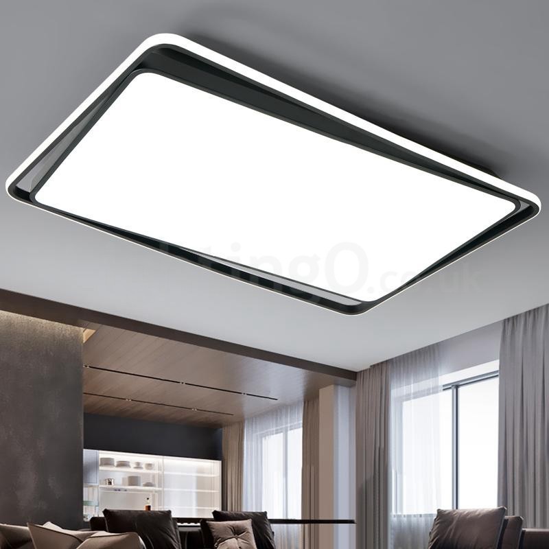 Modern Fashion Black White Rectangle Flush Mount Ceiling lamp