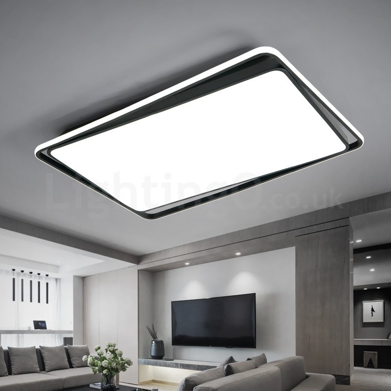 Modern Fashion Black White Rectangle Flush Mount Ceiling lamp