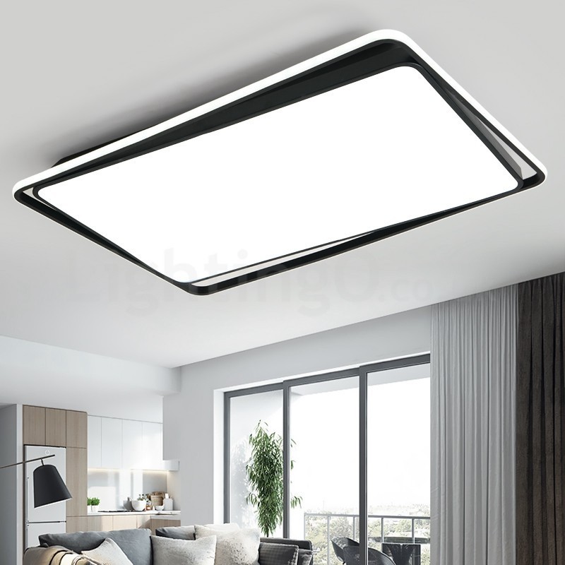 Modern Fashion Black White Rectangle Flush Mount Ceiling lamp