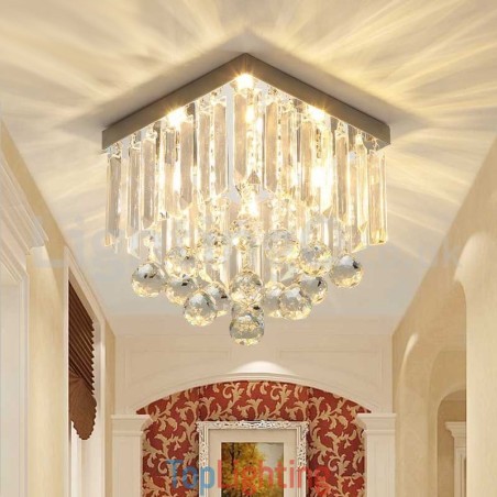 Modern Square Crystal Flush Mount Ceiling Lights Modern Square Crystal Flush Mount Ceiling Lights