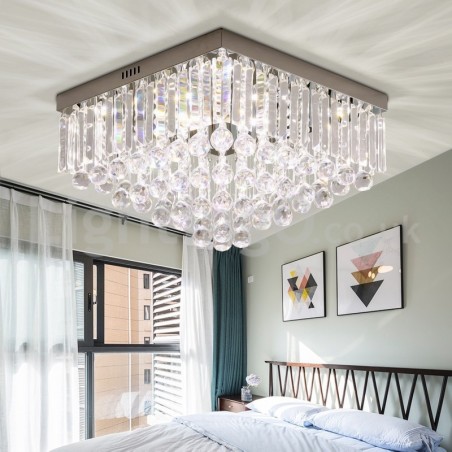 Contemporary 40CM 50CM Square Crystal Flush Mount Ceiling Lights Contemporary 40CM 50CM Square Crystal Flush Mount Ceiling Lights