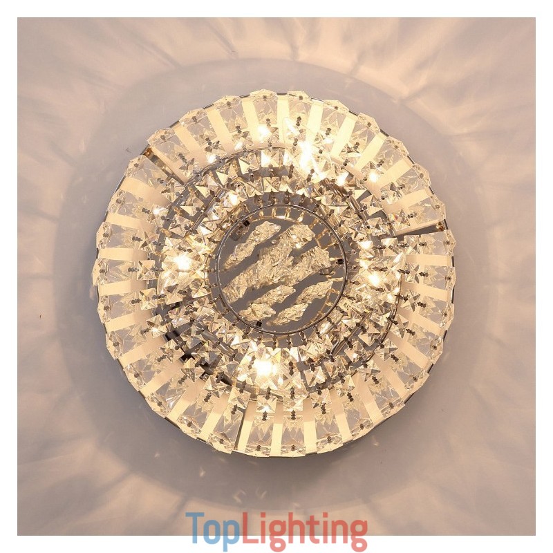 Contemporary Exquisite Round Flush Mount Crystal Ceiling Lights