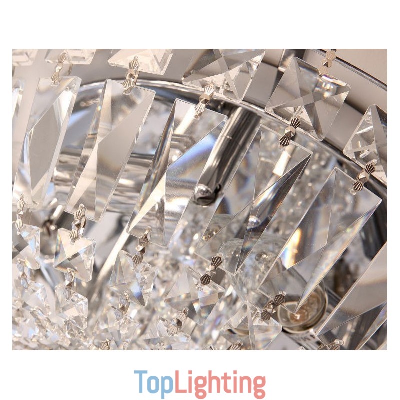 Contemporary Exquisite Round Flush Mount Crystal Ceiling Lights