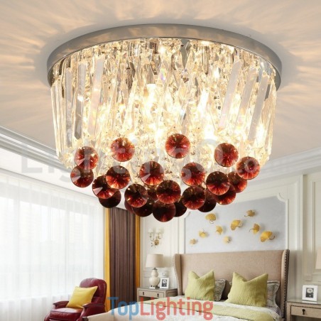 Contemporary Round Flush Mount Crystal Ceiling Lights Contemporary Round Flush Mount Crystal Ceiling Lights