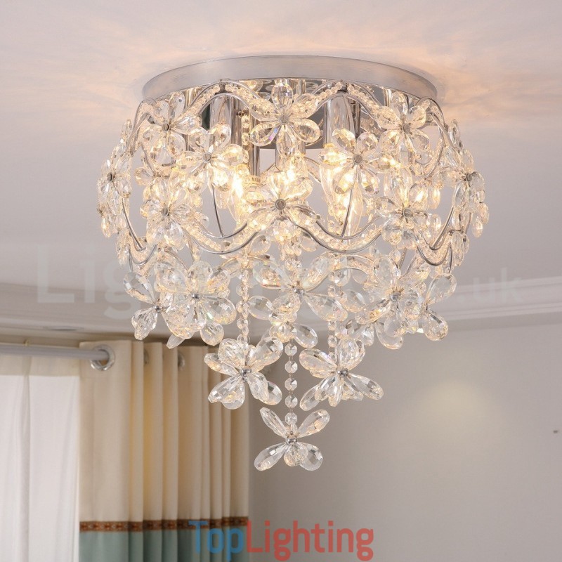 Modern Fashion 48CM Round Flush Mount Crystal Ceiling Lights