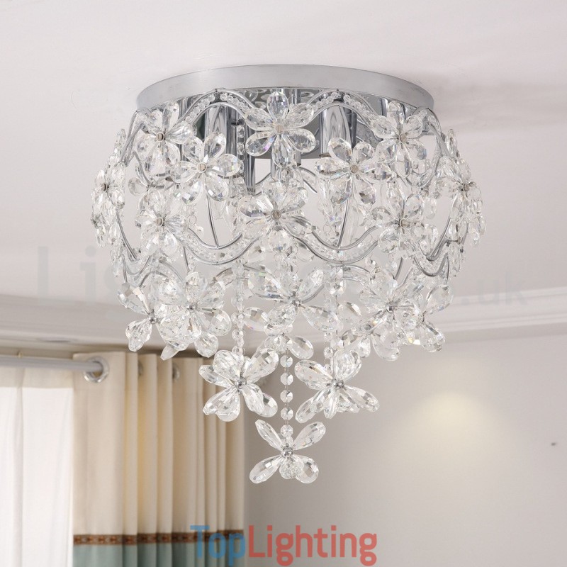 Modern Fashion 48CM Round Flush Mount Crystal Ceiling Lights