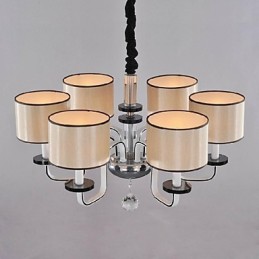 Modern Contemporary Crystal Chrome Metal Chandelier