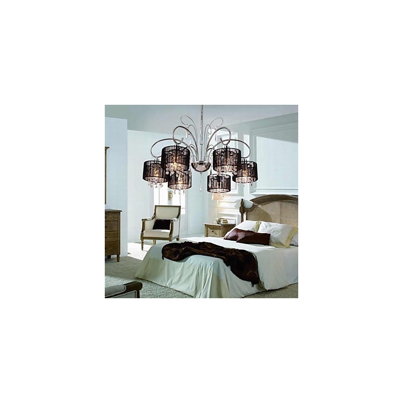 Modern Contemporary Crystal Chrome Metal Chandelier