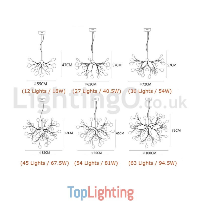 Post modern Fireflies Chandelier