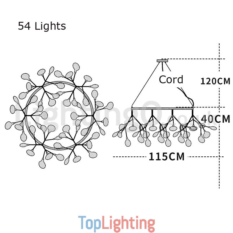 Luxury Post modern Round Fireflies Chandelier