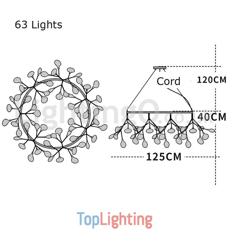 Luxury Post modern Round Fireflies Chandelier